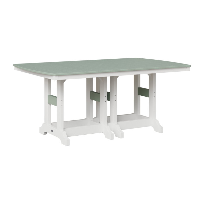 Garden Classic Outdoor Table, Seafoam/White, 30.87" H x 72" W x 44" D