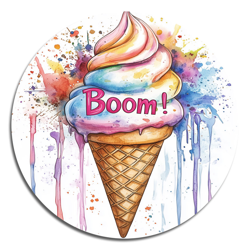 Boule de crème glacée! - Décoration murale ronde Pop Art, L 29 po x H 29 po