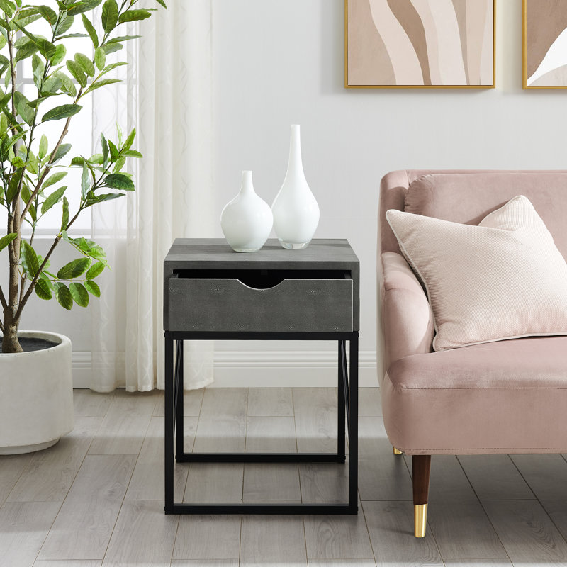 Sled End Table, Grey