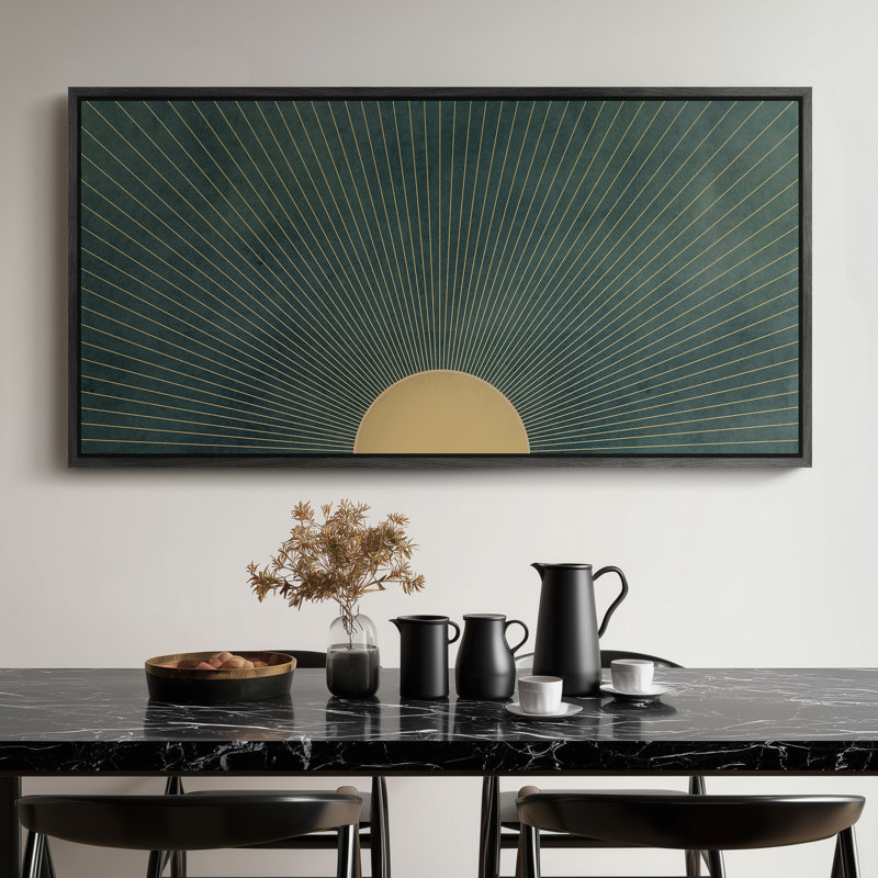 Très grand art mural rétro encadré pour art classique, Noir, H 30 po x l 60 po
