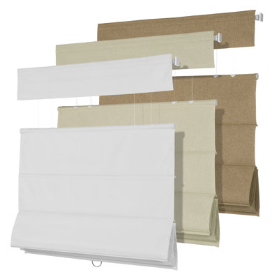 No Drill Top Down Bottom Up Roman Shades, Cordless Blackout Roman Blinds, White 47"W x 72"H