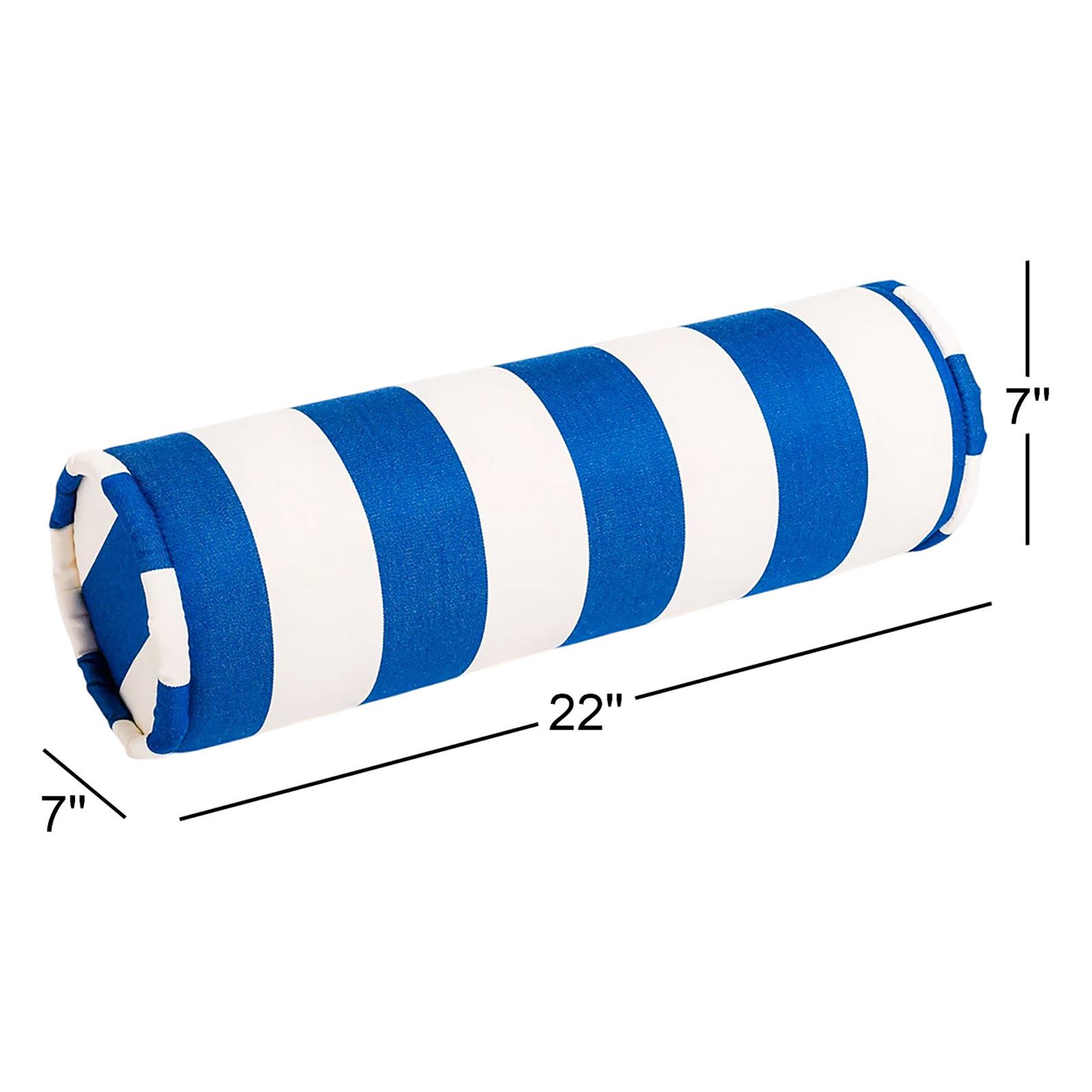 Crew Le 22" x 7" Pillow, Blue Striped