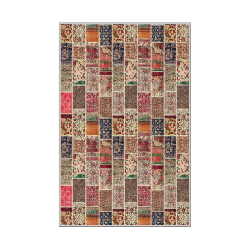 Elegant Hall Carpet, 2.6 x 9.8 Feet | 100% Polyester, 650 g/m², Pile Height: 0.3 Inches | Antibacterial, Non-Slip PVC Dot Underside | Machine Washable, 3D Digital Printing, Ideal for Modern Living Spaces