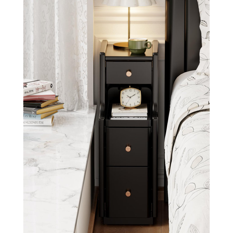 Narrow Bedside Table With Drawers