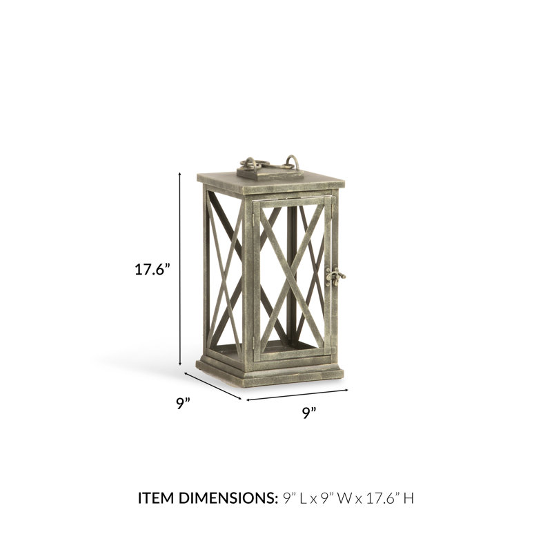 Lawrence Lantern, 17.6" H x 9" W x 9" D