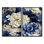 Motif victorien victorien bleu feuillage cobalt - art floral floral mural