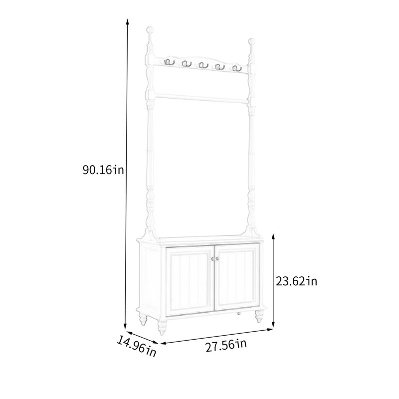 Portemanteau autoportant en pin blanc