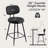 26" Modern Upholstered Swivel and Adjustable Height Bar Stool with Footrest (Set of 2)-641088511