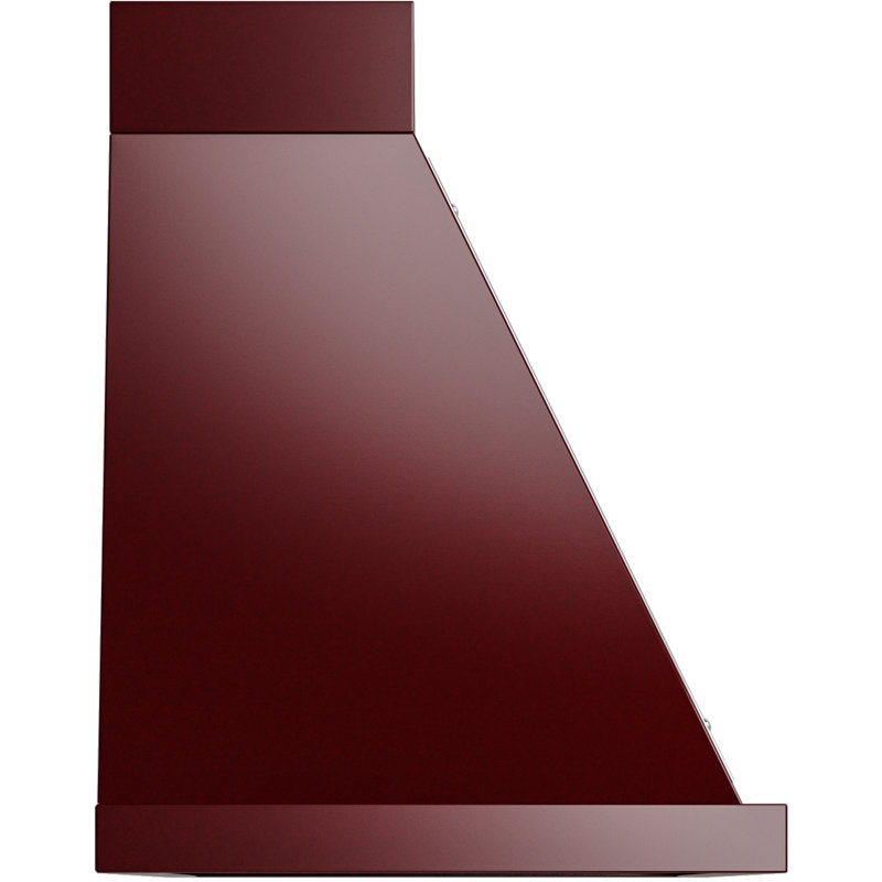 ILVE Nostalgie II Series Noblesse 48 inch Wall Mount Range Hood with 600 CFM, Burgundy/Chrome