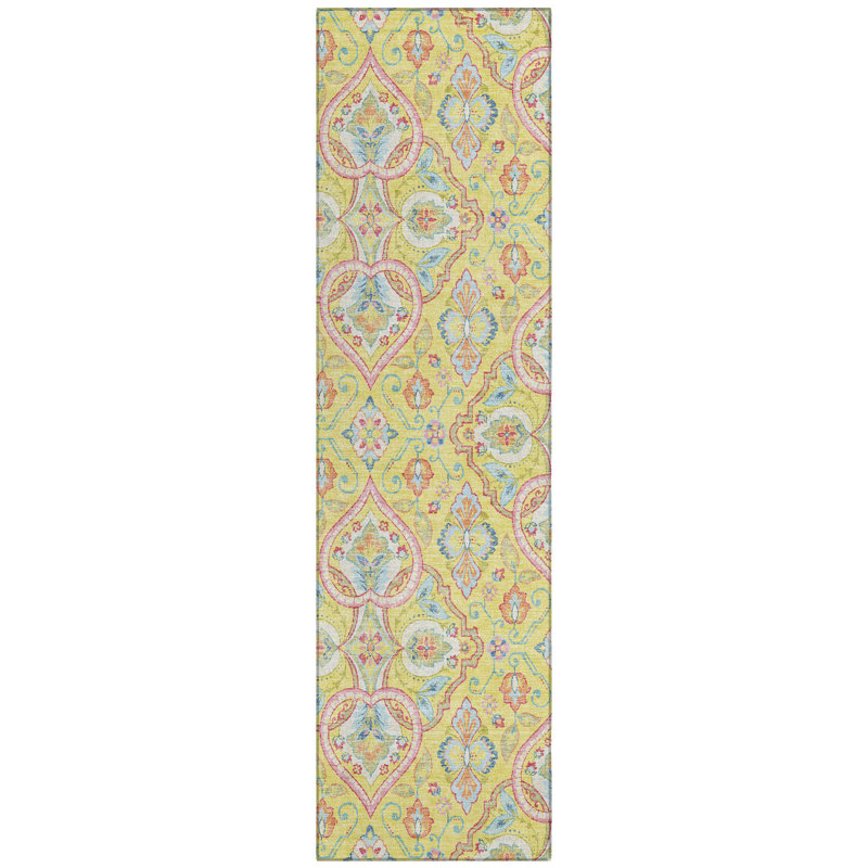 Machine Washable Indoor/Outdoor Husby ACN2207 Bohemian Rug, Runner 2'3" x 7'6"