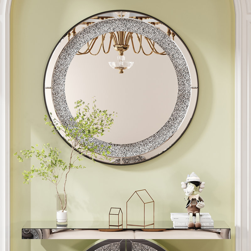 Miroir rond en cristal 33,46 "(85Cm)