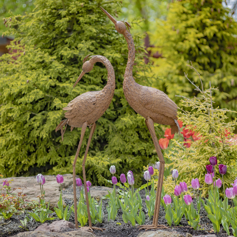 Ensemble de grandes statues de jardin en métal Theressa
