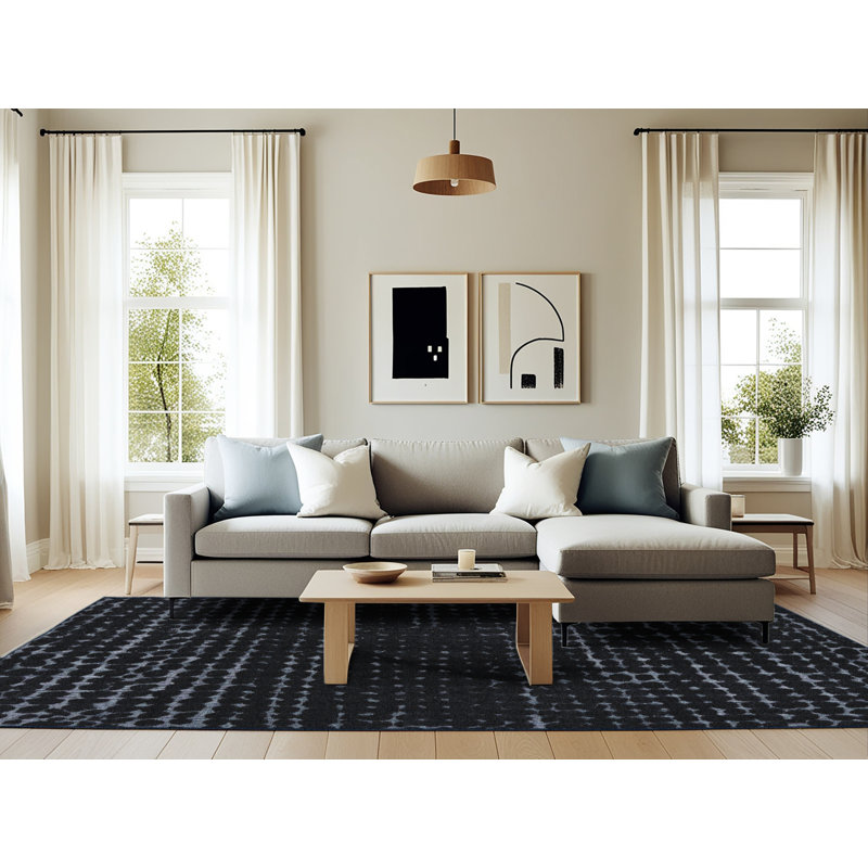 Ercwkff Abstract Indoor Rug, Rectangle 6' x 9'