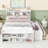 Bed with Side Bookcase, Drawers