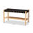 Upholstered Bench with Shelves