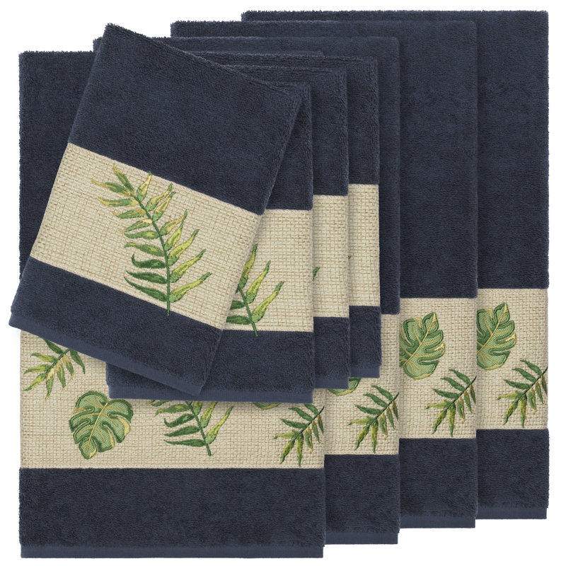 Zoe 8 Piece Turkish Cotton Towel Set, Midnight Blue