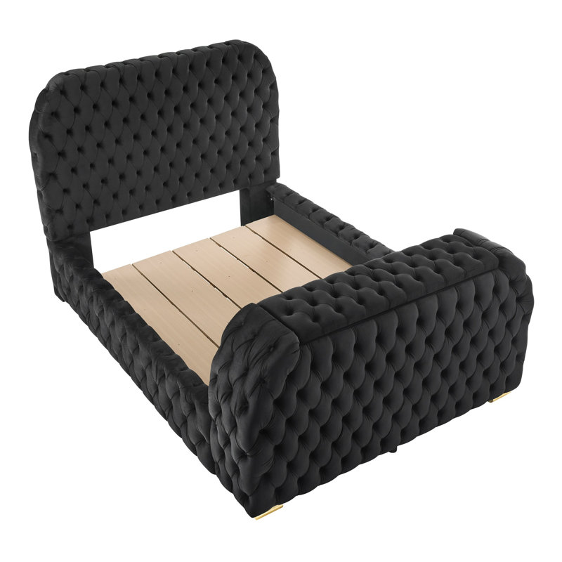 Lit Luxurious Comfort Design, Noir, Grand lit
