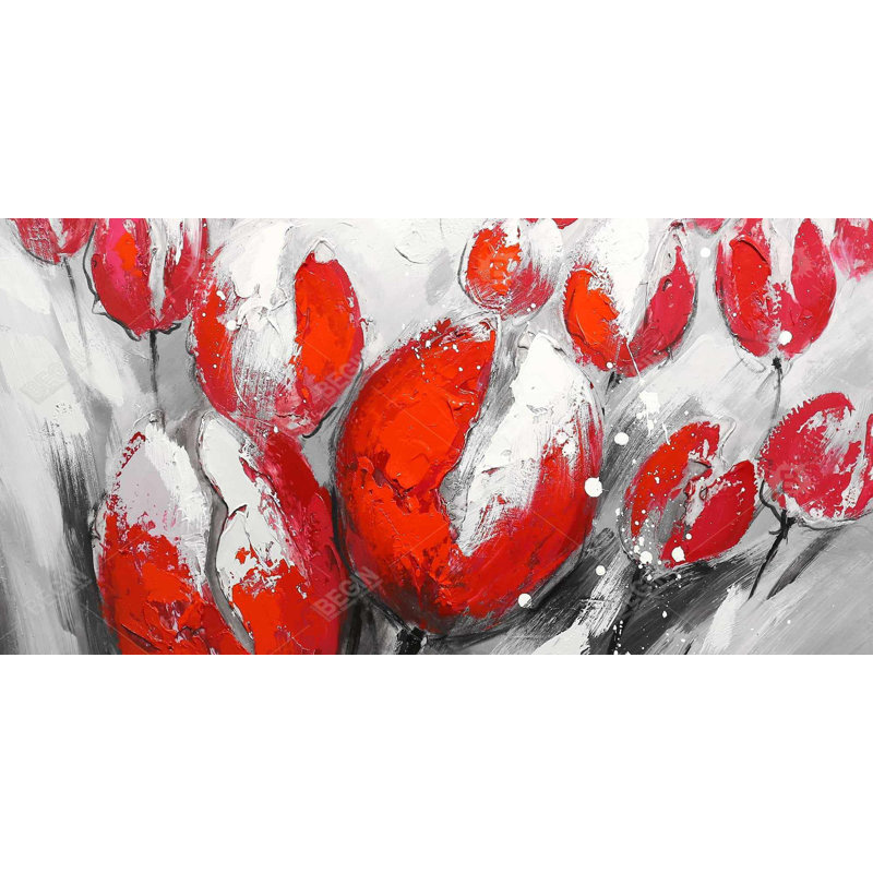 Red tulips - 15.75"x31.50" Desk mat