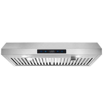 SNDOAS 30" Stainless Steel 500 CFM Ductless (Non-Vented) Under Cabinet Range Hood with Baffle Filter