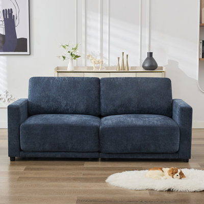 77.4" Chenille Square Arm Loveseat