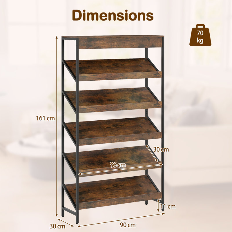 161 cm H x 90 cm W Etagere Bookcase