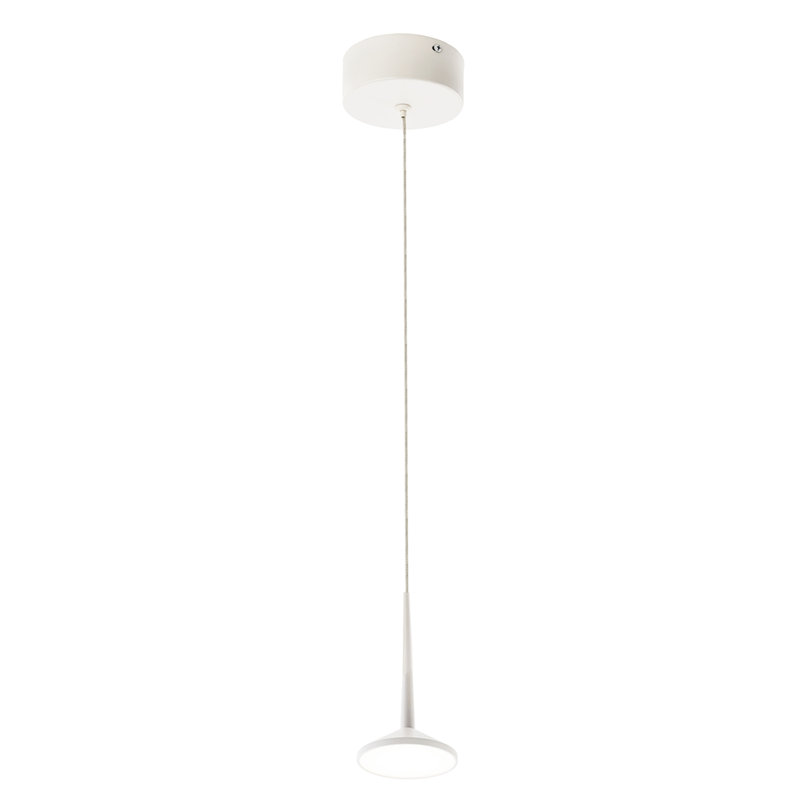 1 - Light LED Single Pendant, Frosted white