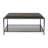 Square Coffee Table with Wood Top, Stainless Steel Frame, and Tempered Glass Shelf, 39"