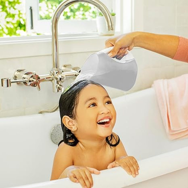 Shampoo Bath Rinser Cup, Ultra Soft And Flexible Rim, Babies, Toddlers And Kids, Grey