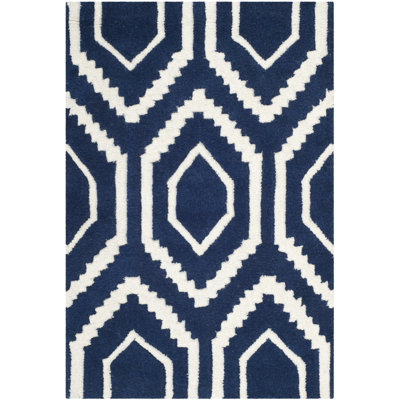 Deedie Hand Tufted Wool Geometric Rug