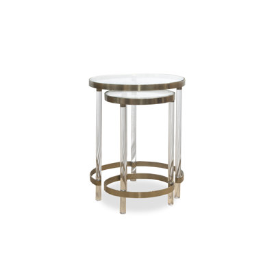 Larenda Glass Top End Table Set