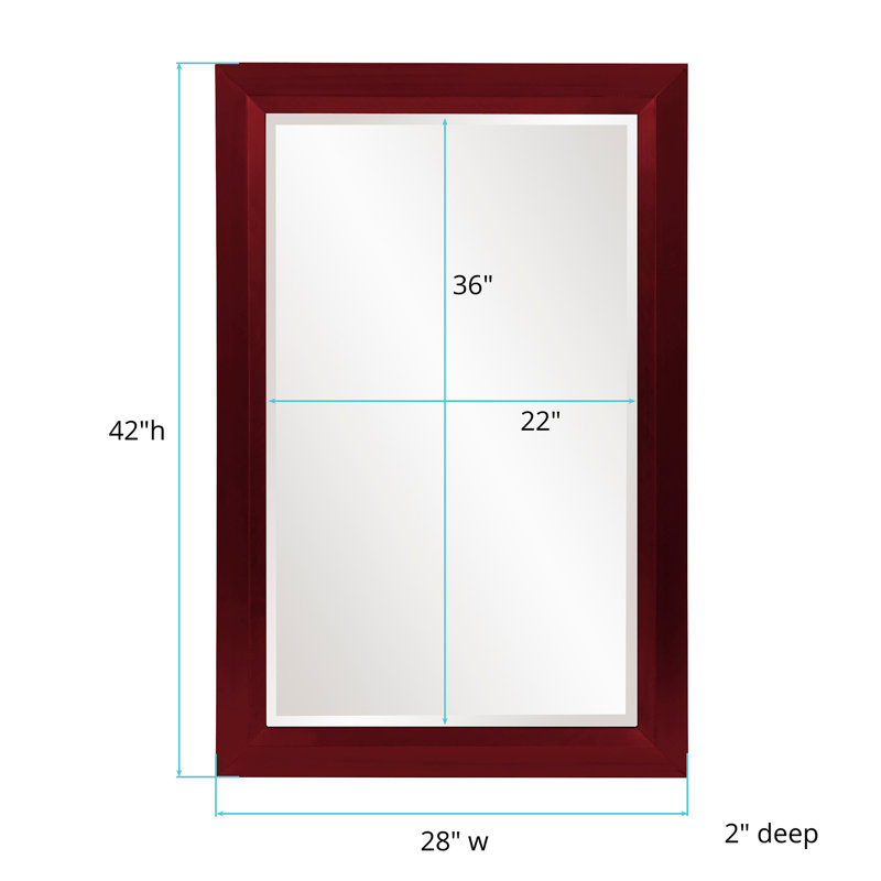 Buschwick Solid Wood Mirror, Burgundy