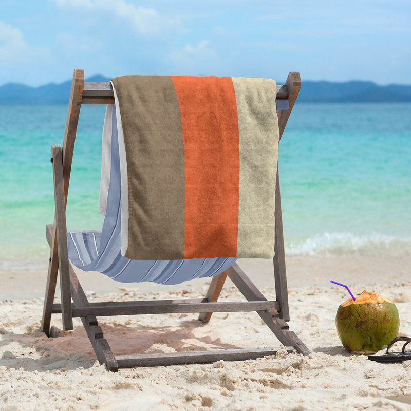 Beach Towel, Gold/Orange/Cream, Microfiber