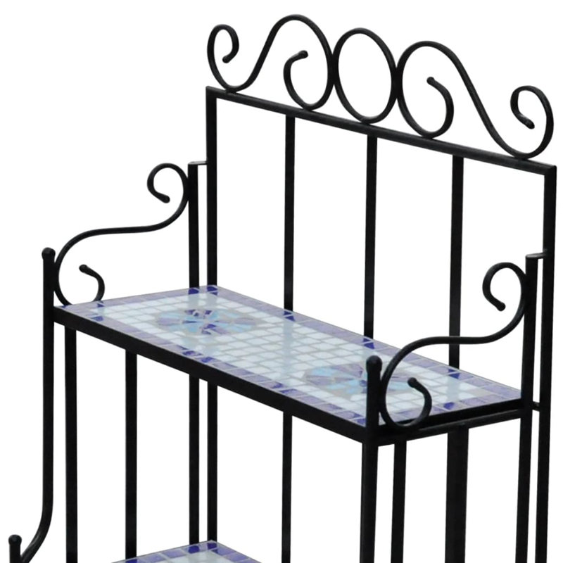 Plant Stand, Blue/White