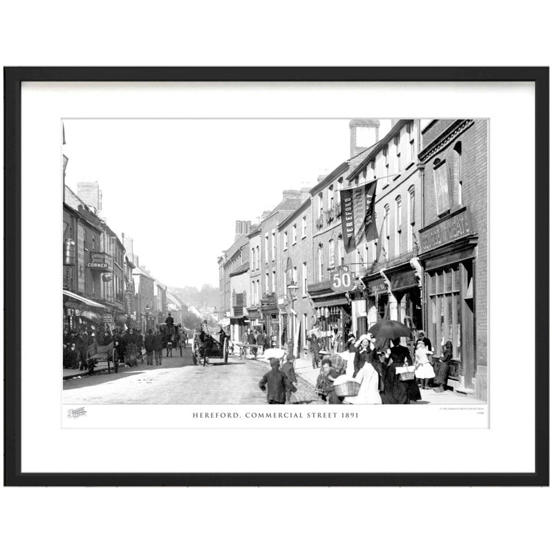 Hereford, Commercial Street 1891 - Single Picture Frame Print, 28cm H x 36cm W x 2.3cm D