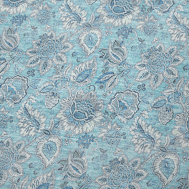 Jeté floral Sherpa ASB662 Addison, Turquoise