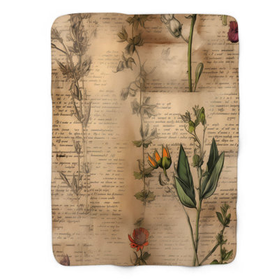 Paper Bouquet Crafting - 1 Piece Premium Sherpa Bl Throw Blanket