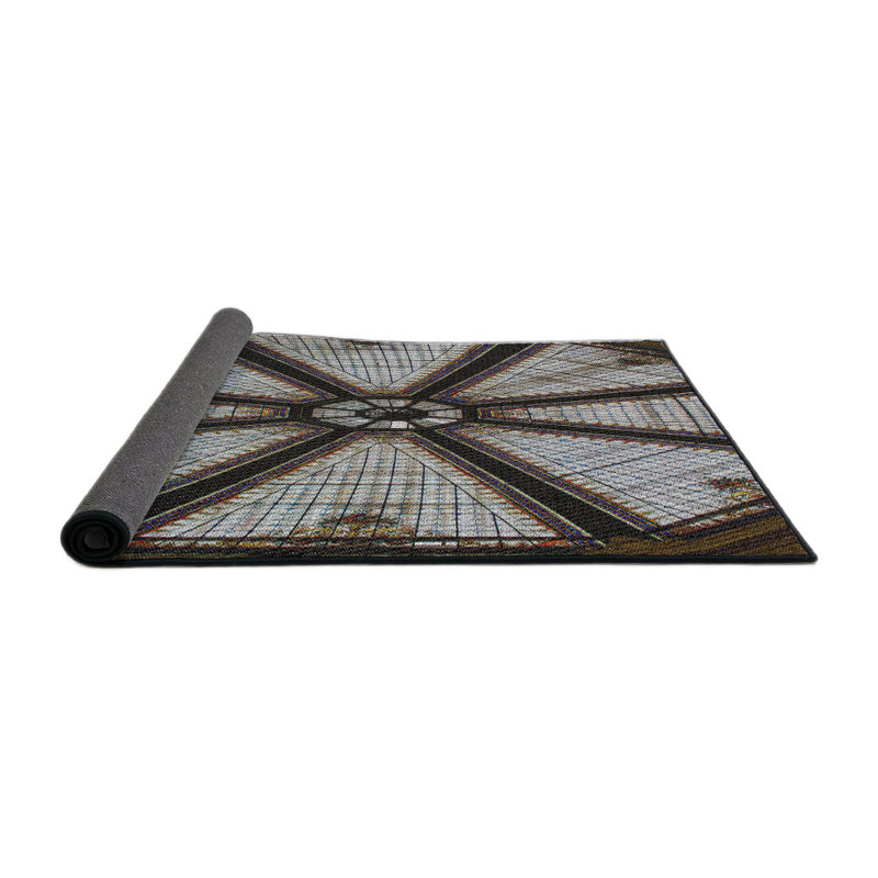 Brun Mylee/Tapis décoratif grise, Rond 6 pi