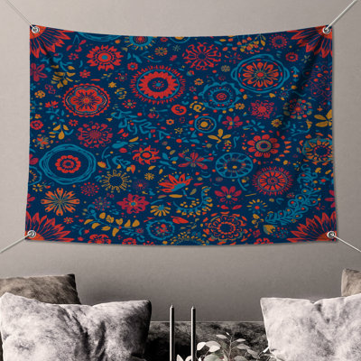 Floral Mandala Pattern Wall Tapestry - Flower Wall Decor