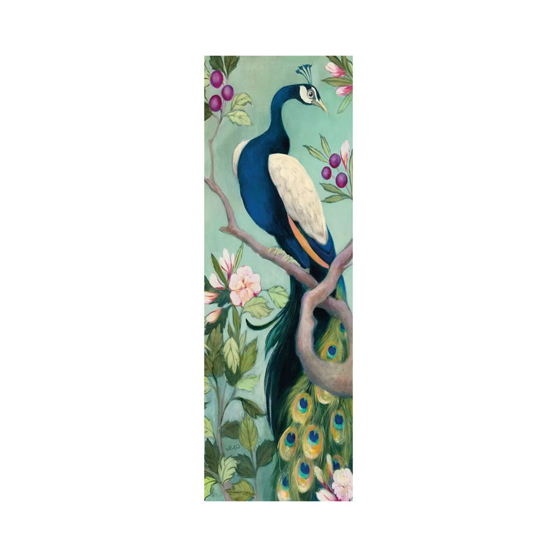 Pretty Peacock I Crop by Julia Purinton - Panoramic Painting on Canvas, Wrapped Canvas, 182.88cm H x 60.96cm W x 3.81cm D