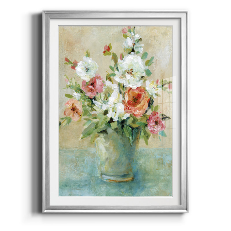 Sun Drenched Bouquet - Cadre photo, reproduction d'art sur papier, H 26,5 po x l 36,5 po x P 1,5 po, Argent