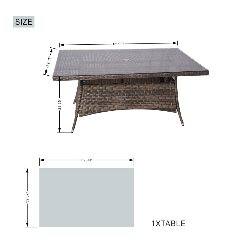 Ensemble de salle à manger rectangulaire pour 6 personnes 62,99 po, gris