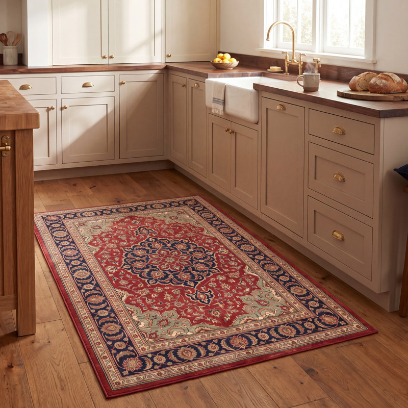 Tapis Basin traditionnel persan audacieux, couleur marine, orange, or, vert, crème, ivoire, lavable à la machine, à poils courts, antidérapant, adapté à l'intérieur et à l'extérieur, pour salon, chambre, salle à manger, entrée, couloir, bureau.
