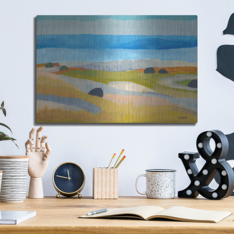 «L Field Man Islande» par Jan Weiss, art mural en métal Lark Manor ™, H 12 po x l 16 po