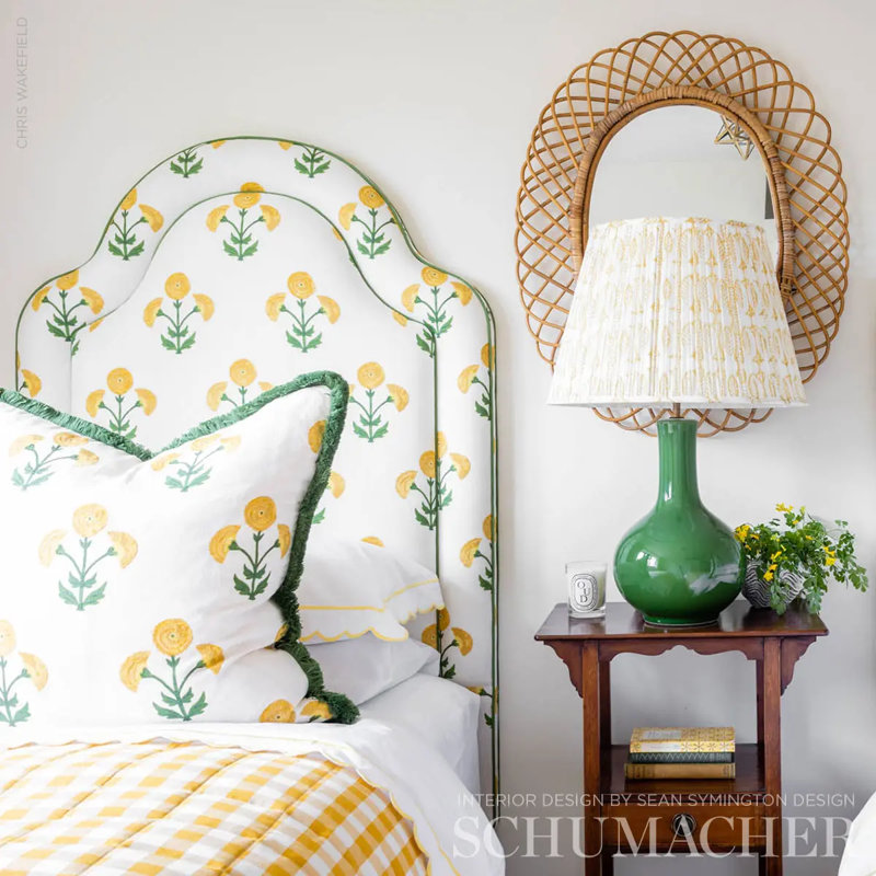 Saranda Flower Embroidery Fabric, Marigold