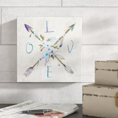 «Boho Arrow Love», peinture sur toile tendue