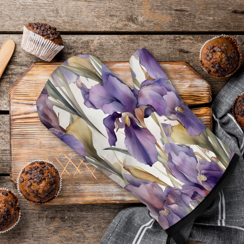 Flower Wave Oven Mitt Cotton Twill
