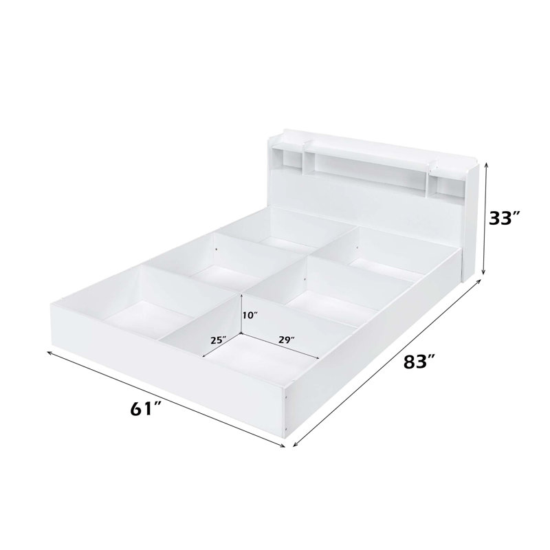 Lit Perse avec beaucoup de rangement, aucun sommier requis, idéal pour les chambres modernes et peu encombrantes
