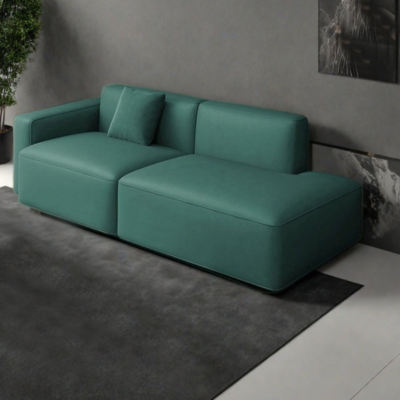 Fauteuil inclinable en cuir léger et luxueux, Orienté à gauche (vu de face), Vert