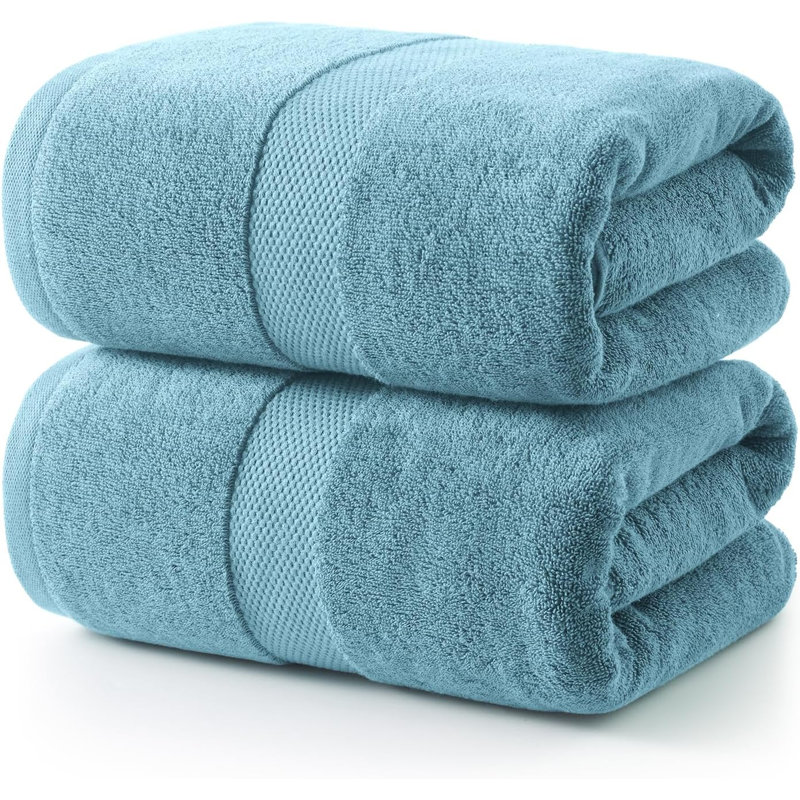 2 Pack Bath Towels Set,55X28 Inches,100% Cotton,Lighter Weight,Soft & Highly Absorbent,Quick Dry Towels For Bathroom,Gym, Shower, Hotel,Spa And Daily Use,Blue