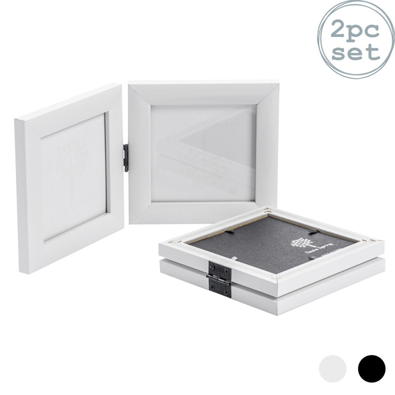 Nicola Spring - Folding 2 Photo Frames, White